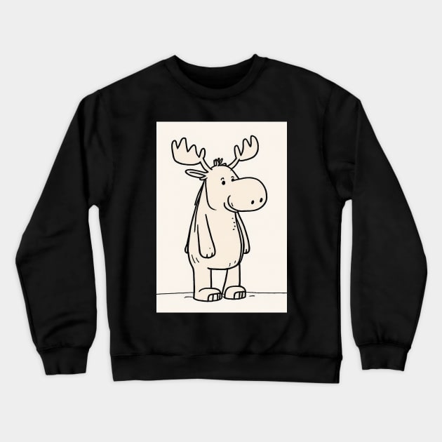 Minimalist Moose Crewneck Sweatshirt by Legendary T-Shirts